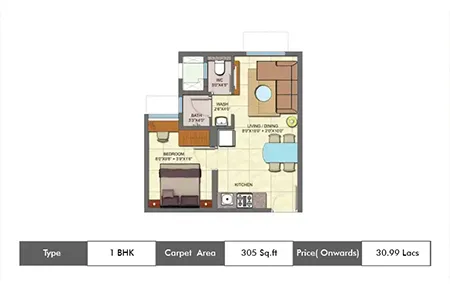 1 BHK 305 Sq.ft