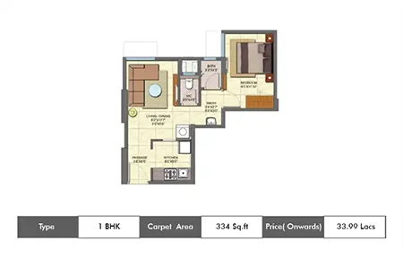 1 BHK 334 Sq.ft